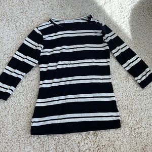 7/8 sleeves stripe tshirt